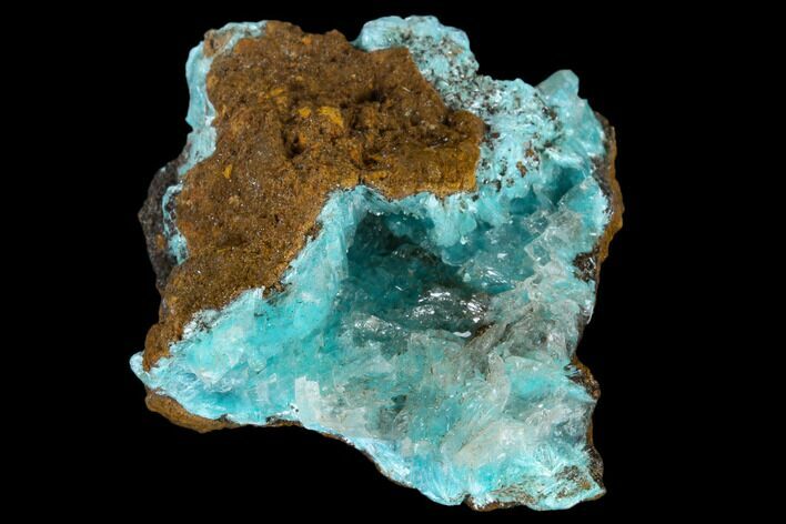 Calcite Encrusted Fibrous Aurichalcite Crystals - Mexico #119178